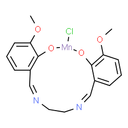ChemSpider 2D Image | Chloro[2,2'-{1,2-ethanediylbis[nitrilo(Z)methylylidene]}bis(6-methoxyphenolato-kappaO)(2-)]manganese | C18H18ClMnN2O4