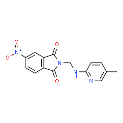 ChemSpider 2D Image | 2-{[(5-Methyl-2-pyridinyl)amino]methyl}-5-nitro-1H-isoindole-1,3(2H)-dione | C15H12N4O4