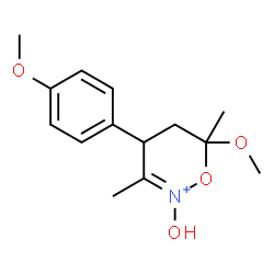 ChemSpider 2D Image | 2-Hydroxy-6-methoxy-4-(4-methoxyphenyl)-3,6-dimethyl-5,6-dihydro-4H-1,2-oxazin-2-ium | C14H20NO4