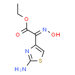 ChemSpider 2D Image | Ethyl-2-(2-aminothiazole-4-yl)-2-hydroxyiminoacetate | C7H9N3O3S