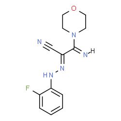ChemSpider 2D Image | (2E,3Z)-2-[(2-Fluorophenyl)hydrazono]-3-imino-3-(4-morpholinyl)propanenitrile | C13H14FN5O