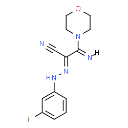 ChemSpider 2D Image | (2E,3Z)-2-[(3-Fluorophenyl)hydrazono]-3-imino-3-(4-morpholinyl)propanenitrile | C13H14FN5O