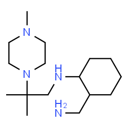 ChemSpider 2D Image | 2-(Aminomethyl)-N-[2-methyl-2-(4-methyl-1-piperazinyl)propyl]cyclohexanamine | C16H34N4