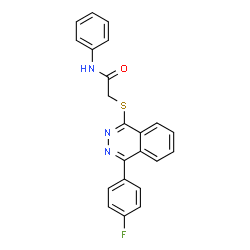 ChemSpider 2D Image | 2-{[4-(4-Fluorophenyl)-1-phthalazinyl]sulfanyl}-N-phenylacetamide | C22H16FN3OS
