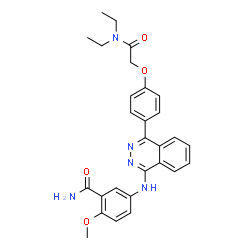 ChemSpider 2D Image | 5-[(4-{4-[2-(Diethylamino)-2-oxoethoxy]phenyl}-1-phthalazinyl)amino]-2-methoxybenzamide | C28H29N5O4