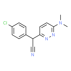 ChemSpider 2D Image | (4-Chlorophenyl)[6-(dimethylamino)-3-pyridazinyl]acetonitrile | C14H13ClN4