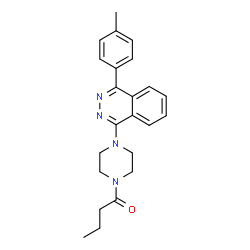 ChemSpider 2D Image | 1-{4-[4-(4-Methylphenyl)-1-phthalazinyl]-1-piperazinyl}-1-butanone | C23H26N4O