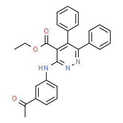 ChemSpider 2D Image | Ethyl 3-[(3-acetylphenyl)amino]-5,6-diphenyl-4-pyridazinecarboxylate | C27H23N3O3