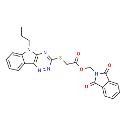 ChemSpider 2D Image | (1,3-Dioxo-1,3-dihydro-2H-isoindol-2-yl)methyl [(5-propyl-5H-[1,2,4]triazino[5,6-b]indol-3-yl)sulfanyl]acetate | C23H19N5O4S