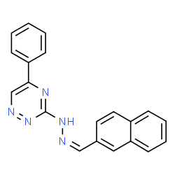 ChemSpider 2D Image | 3-[(2Z)-2-(2-Naphthylmethylene)hydrazino]-5-phenyl-1,2,4-triazine | C20H15N5