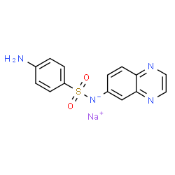 ChemSpider 2D Image | Sodium [(4-aminophenyl)sulfonyl](6-quinoxalinyl)azanide | C14H11N4NaO2S