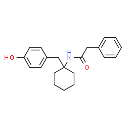 ChemSpider 2D Image | N-[1-(4-Hydroxybenzyl)cyclohexyl]-2-phenylacetamide | C21H25NO2