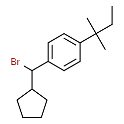 ChemSpider 2D Image | 1-[Bromo(cyclopentyl)methyl]-4-(2-methyl-2-butanyl)benzene | C17H25Br