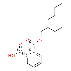ChemSpider 2D Image | 2-{[(2-Ethylhexyl)oxy](oxo)(~13~C)methyl}(carboxy,1,2-~13~C_3_)benzoic acid | C1213C4H22O4