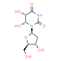 ChemSpider 2D Image | 2'-Deoxy-5,6-dihydroxy-5,6-dihydrouridine | C9H14N2O7
