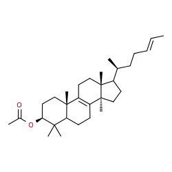 ChemSpider 2D Image | (3S,10S,13R,14R)-17-[(2S,5E)-5-Hepten-2-yl]-4,4,10,13,14-pentamethyl-2,3,4,5,6,7,10,11,12,13,14,15,16,17-tetradecahydro-1H-cyclopenta[a]phenanthren-3-yl acetate | C31H50O2