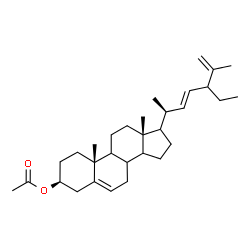 ChemSpider 2D Image | (3beta,8xi,9xi,14xi,17xi,20S,22E,24xi)-Stigmasta-5,22,25-trien-3-yl acetate | C31H48O2