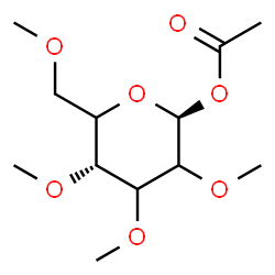 ChemSpider 2D Image | 1-O-Acetyl-2,3,4,6-tetra-O-methyl-beta-D-glycero-hexopyranose | C12H22O7