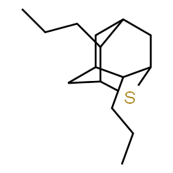 ChemSpider 2D Image | 4,8-dipropyl-2-thiaadamantane | C15H26S