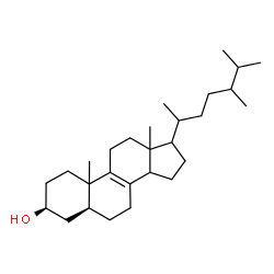 ChemSpider 2D Image | (3beta,5alpha,10xi,13xi,14xi,17xi,20xi,24xi)-Ergost-8-en-3-ol | C28H48O