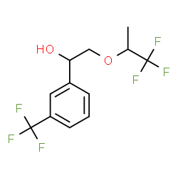 ChemSpider 2D Image | 1-[3-(Trifluoromethyl)phenyl]-2-[(1,1,1-trifluoro-2-propanyl)oxy]ethanol | C12H12F6O2