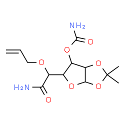 ChemSpider 2D Image | 5-[1-(Allyloxy)-2-amino-2-oxoethyl]-2,2-dimethyltetrahydrofuro[2,3-d][1,3]dioxol-6-yl carbamate | C13H20N2O7
