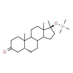 ChemSpider 2D Image | (5beta,8xi,9xi,10xi,13xi,14xi,17beta)-17-Methyl-17-[(trimethylsilyl)oxy]androstan-3-one | C23H40O2Si