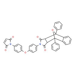 ChemSpider 2D Image | 11-{4-[4-(2,5-Dioxo-2,5-dihydro-1H-pyrrol-1-yl)phenoxy]phenyl}-1,8-diphenyl-14-oxa-11-azatetracyclo[6.5.1.0~2,7~.0~9,13~]tetradeca-2,4,6-triene-10,12-dione | C40H26N2O6