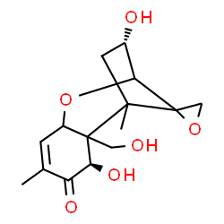ChemSpider 2D Image | (3alpha,7beta)-3,7,15-Trihydroxy-12,13-epoxytrichothec-9-en-8-one | C15H20O6