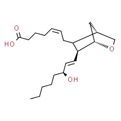 ChemSpider 2D Image | (5Z)-7-{(1S,4S,6S)-6-[(1E,3S)-3-Hydroxy-1-octen-1-yl]-2-oxabicyclo[2.2.1]hept-5-yl}-5-heptenoic acid | C21H34O4