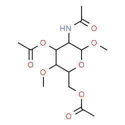 ChemSpider 2D Image | Methyl 2-acetamido-3,6-di-O-acetyl-2-deoxy-4-O-methylhexopyranoside | C14H23NO8