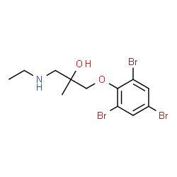 ChemSpider 2D Image | 1-(Ethylamino)-2-methyl-3-(2,4,6-tribromophenoxy)-2-propanol | C12H16Br3NO2