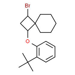 ChemSpider 2D Image | 1-Bromo-3-[2-(2-methyl-2-propanyl)phenoxy]spiro[3.5]nonane | C19H27BrO
