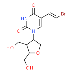 ChemSpider 2D Image | 1,4-Anhydro-2-{5-[(E)-2-bromovinyl]-2,4-dioxo-3,4-dihydro-1(2H)-pyrimidinyl}-2,3-dideoxy-3-(hydroxymethyl)pentitol | C12H15BrN2O5