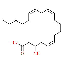 ChemSpider 2D Image | (5Z,8Z,11Z,14Z)-3-Hydroxy-5,8,11,14-icosatetraenoic acid | C20H32O3