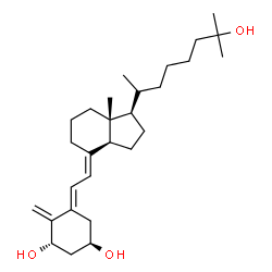 ChemSpider 2D Image | (1R,3S,5E)-5-[(2E)-2-{(1R,3aS,7aR)-1-[(2R)-7-Hydroxy-7-methyl-2-octanyl]-7a-methyloctahydro-4H-inden-4-ylidene}ethylidene]-4-methylene-1,3-cyclohexanediol | C28H46O3