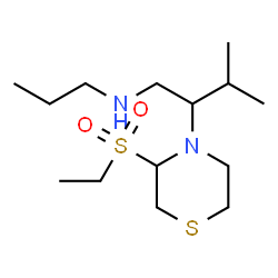 ChemSpider 2D Image | 2-[3-(Ethylsulfonyl)-4-thiomorpholinyl]-3-methyl-N-propyl-1-butanamine | C14H30N2O2S2
