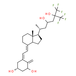 ChemSpider 2D Image | (3R,5Z,7E,14xi)-26,26,26,27,27,27-Hexafluoro-9,10-secocholesta-5,7,10-triene-1,3,23,25-tetrol | C27H38F6O4