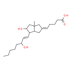 ChemSpider 2D Image | (5Z)-5-{5-Hydroxy-6-[(1E)-3-hydroxy-1-octen-1-yl]-3a-methylhexahydro-2(1H)-pentalenylidene}pentanoic acid | C22H36O4