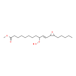 ChemSpider 2D Image | Methyl (10E)-9-hydroperoxy-11-(3-pentyl-2-oxiranyl)-10-undecenoate | C19H34O5