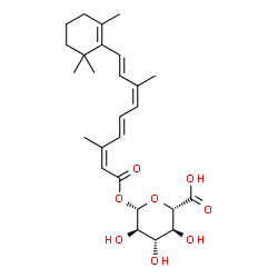 ChemSpider 2D Image | (9cis,13cis)-O~15~-[(2S,3R,4S,5S,6S)-6-Carboxy-3,4,5-trihydroxytetrahydro-2H-pyran-2-yl]retinoic acid | C26H36O8