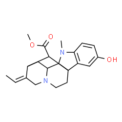 ChemSpider 2D Image | Methyl (19E)-10-hydroxy-1-methyl-1,2-dihydroakuammilan-17-oate | C21H26N2O3