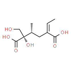 ChemSpider 2D Image | (2S,3R,5Z)-5-Ethylidene-2-hydroxy-2-(hydroxymethyl)-3-methylhexanedioic acid | C10H16O6