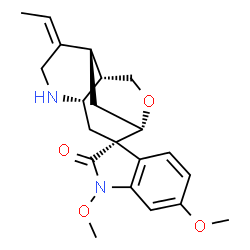 ChemSpider 2D Image | (1'S,3S,4'S,7'Z,8'S,9'S)-7'-Ethylidene-1,6-dimethoxyspiro[indole-3,2'-[11]oxa[5]azatricyclo[6.3.1.0~4,9~]dodecan]-2(1H)-one | C21H26N2O4