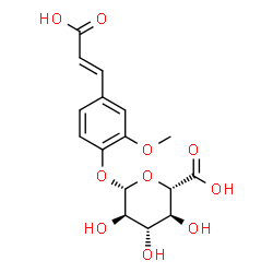 ChemSpider 2D Image | 4-[(E)-2-Carboxyvinyl]-2-methoxyphenyl beta-D-glucopyranosiduronic acid | C16H18O10