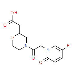 ChemSpider 2D Image | {4-[(5-Bromo-2-oxo-1(2H)-pyridinyl)acetyl]-2-morpholinyl}acetic acid | C13H15BrN2O5