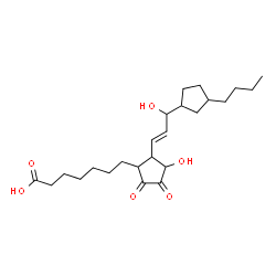 ChemSpider 2D Image | (13E)-18-Butyl-11,15-dihydroxy-9,10-dioxo-16,20-cycloprost-13-en-1-oic acid | C24H38O6