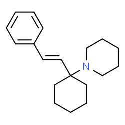 ChemSpider 2D Image | 1-{1-[(E)-2-Phenylvinyl]cyclohexyl}piperidine | C19H27N