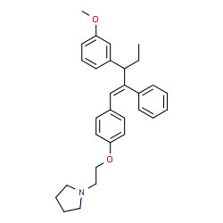 ChemSpider 2D Image | 1-(2-{4-[(1Z)-3-(3-Methoxyphenyl)-2-phenyl-1-penten-1-yl]phenoxy}ethyl)pyrrolidine | C30H35NO2