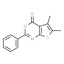 ChemSpider 2D Image | 5,6-Dimethyl-2-phenyl-thieno[2,3-d][1,3]oxazin-4-one | C14H11NO2S